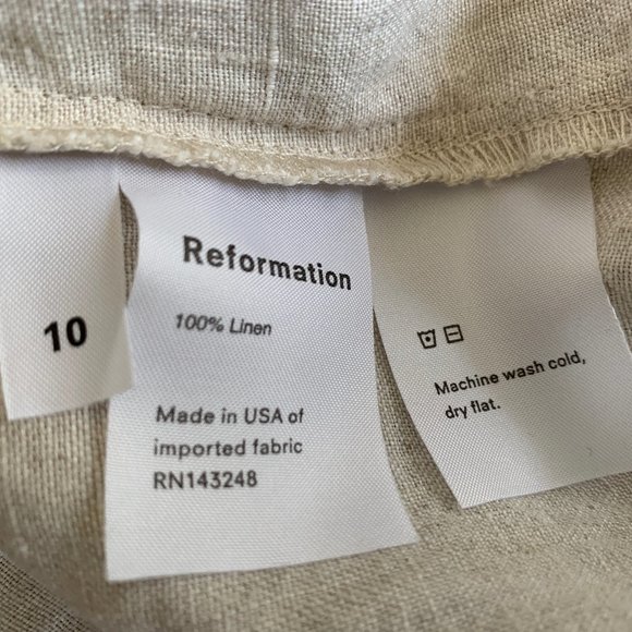 Reformation Sand Beige Torta Linen Jumpsuit Size 10 - Picture 10 of 15